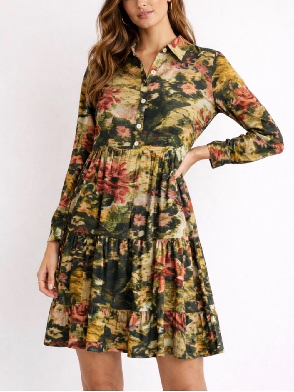 Ro's Garden Romy Floral Print Tiered Dress